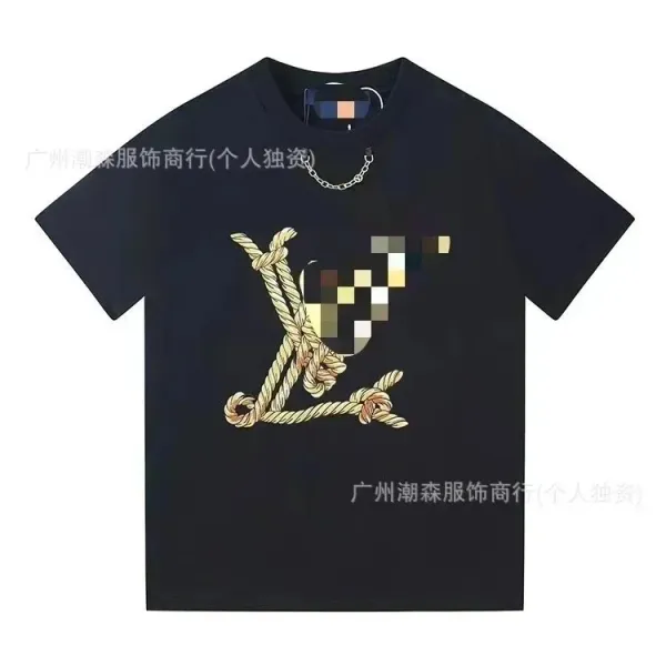 Louis Vuitton Rope LV Logo Black T-Shirt - 1