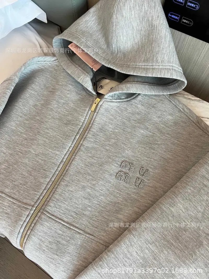 Design Oversized Zip-Up Hoodie Gray - 5