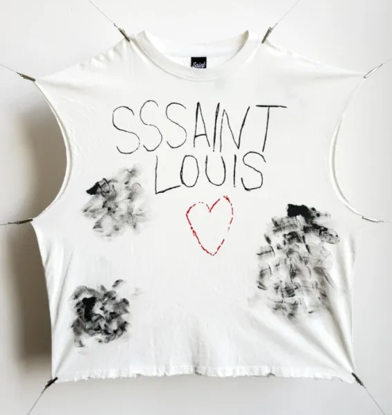 Saint Tears SSSAINT LOUIS Crop Top White T-Shirts - 1