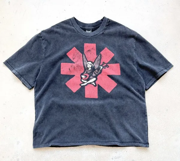 Design Red Hot Chili Peppers Star Logo T-Shirt Dark Gray T-Shirts - 1