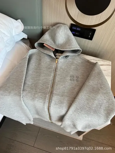 Design Oversized Zip-Up Hoodie Gray - 1