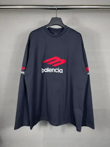 Balenciaga x Mercedes-Benz Logo Long-Sleeve T-Shirt Navy - 1
