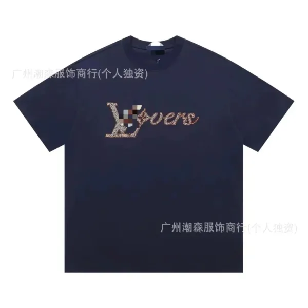 Louis Vuitton LV Lovers Embellished Navy T-Shirt - 1