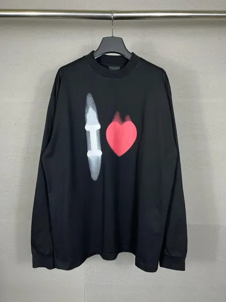 Play Comme des Garçons I Heart Skateboard Long-Sleeve T-Shirt Black - 1