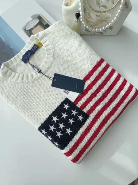 Polo Ralph Lauren American Flag Knit Sweater Navy - 6