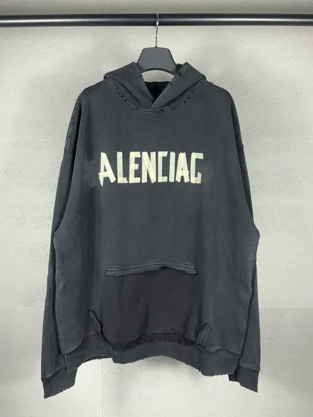 Aleenciag Distressed Logo Hoodie Black/White/Gray/Purple/Navy - 13