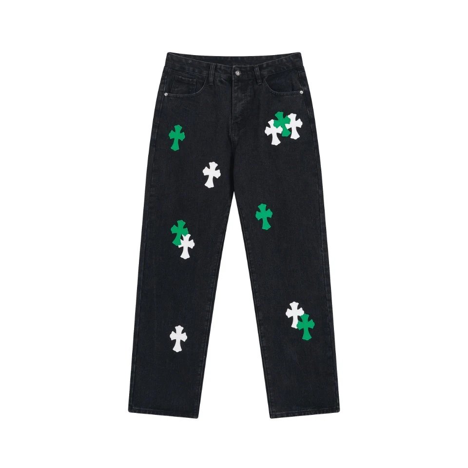 Cross Patch Washed Denim Jeans photo 2