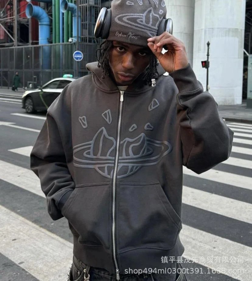 Broken Planet Space Trails Graphic Hoodie Black - 7