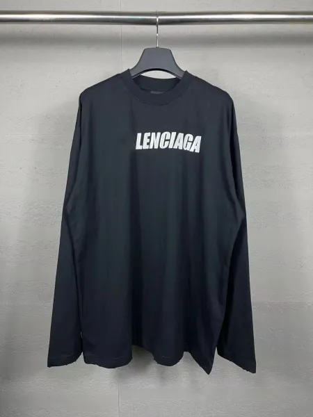 Balenciaga Lenciaga Long-Sleeve T-Shirt Black - 1