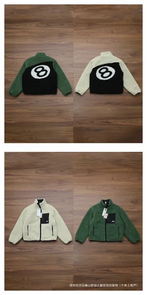 Off-White 8-Ball Fleece Jacket Beige and Black Outerwear - 13