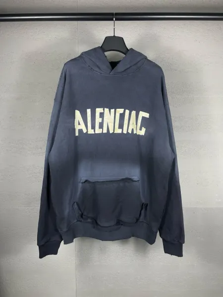 Aleenciag Distressed Logo Hoodie Black/White/Gray/Purple/Navy - 14