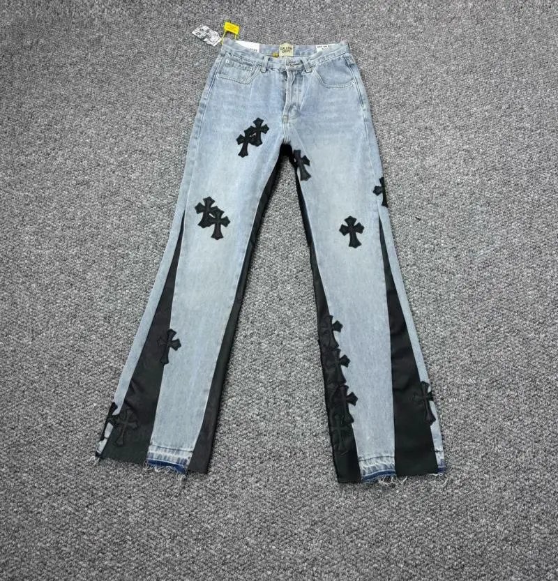 Chrome Hearts Cross-Embellished Black Distressed Jeans - 35