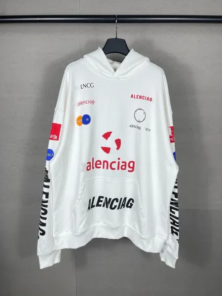 Aleenciag Distressed Logo Hoodie Black/White/Gray/Purple/Navy - 35