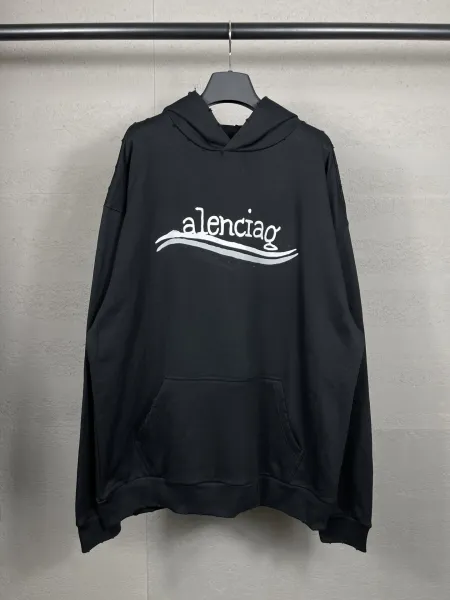 Aleenciag Distressed Logo Hoodie Black/White/Gray/Purple/Navy - 32