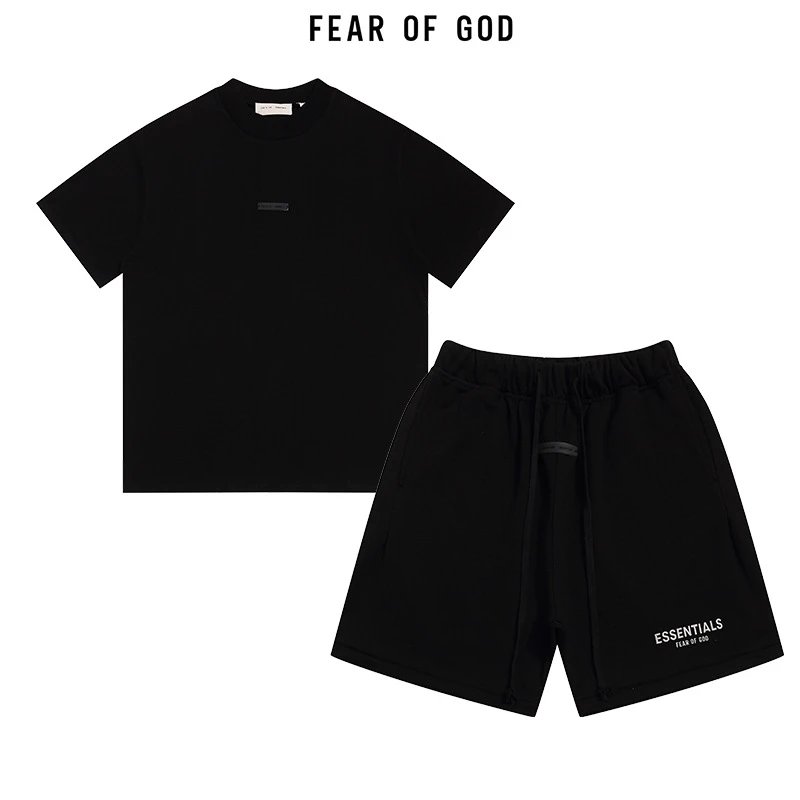 Gold Letter Print T-Shirt and Shorts Set photo 2