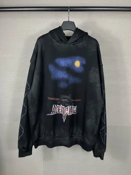 Aleenciag Distressed Logo Hoodie Black/White/Gray/Purple/Navy - 36