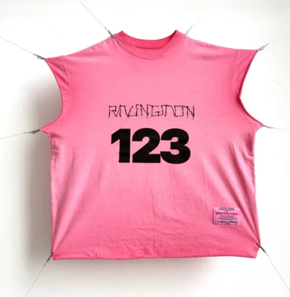 Design Rivington 123 Pink Cut-Off T-Shirt T-Shirts - 1