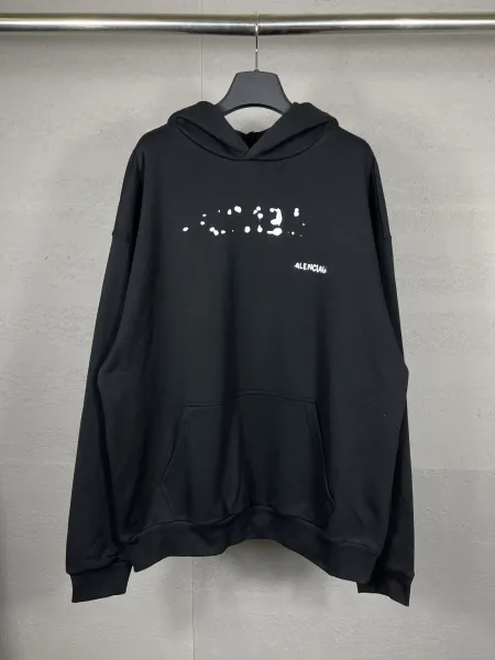 Aleenciag Distressed Logo Hoodie Black/White/Gray/Purple/Navy - 28