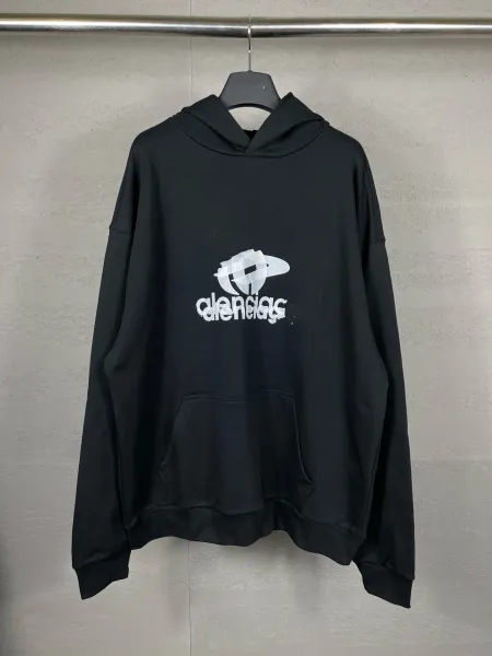 Aleenciag Distressed Logo Hoodie Black/White/Gray/Purple/Navy - 37