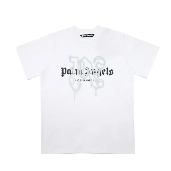 Palm Angels Spray Paint Logo White T-Shirt - 1