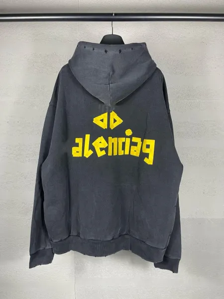 Aleenciag Distressed Logo Hoodie Black/White/Gray/Purple/Navy - 78