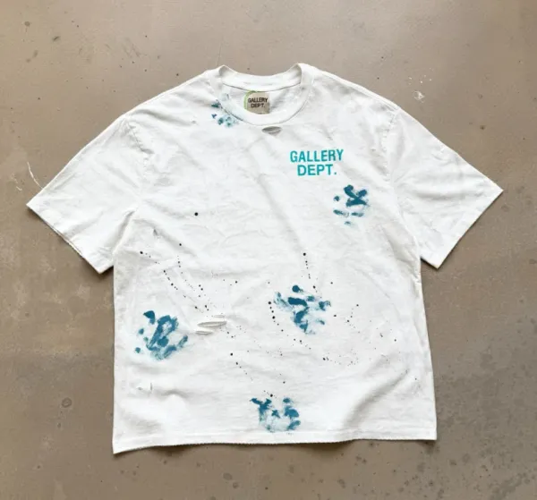 Gallery Dept Distressed Print T-Shirt White - 1