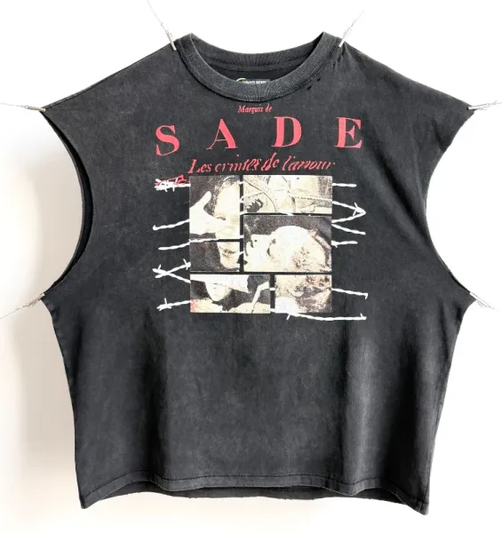 Design Sade Les Criminels de l'Amour Graphic Crop Top Black Tops - 1