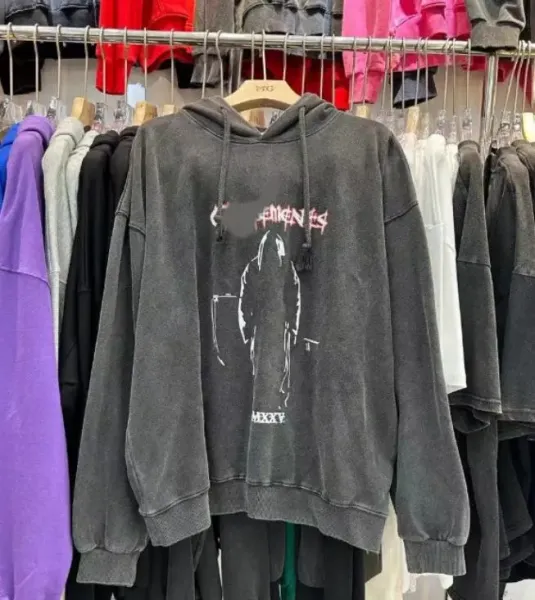 Off-White x XXXTENTACION Graphic Distressed Hoodie Gray - 1