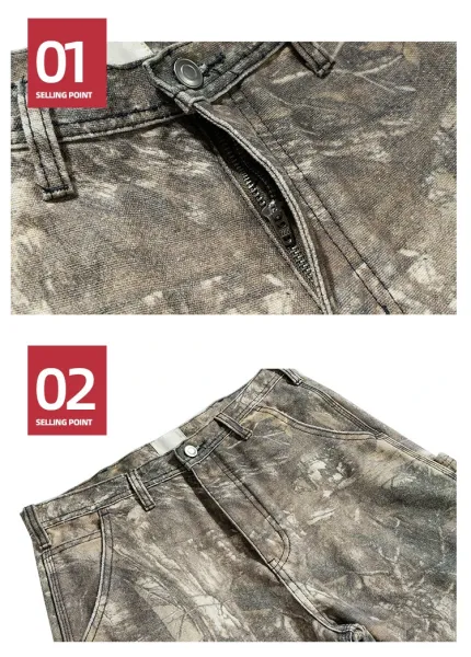 Design Mijko Camo Print Wide-Leg Pants Multicolor Pants - 28