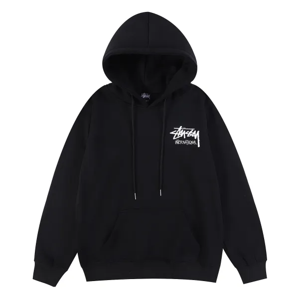 Stussy International Logo Hoodie Black - 1