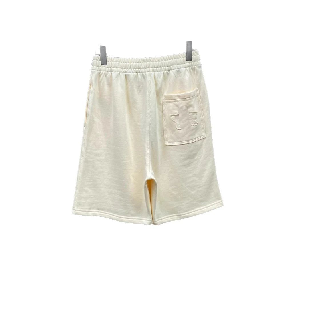 Sweatshirt Fabric Shorts Light Green Embroidered Pocket Casual Shorts