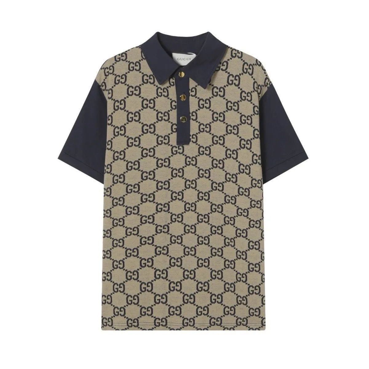 GU** Correct Version Washed Jacquard Collar T-Shirt