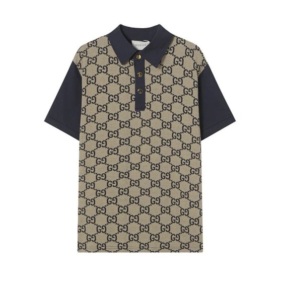 GU** Correct Version Washed Jacquard Collar T-Shirt