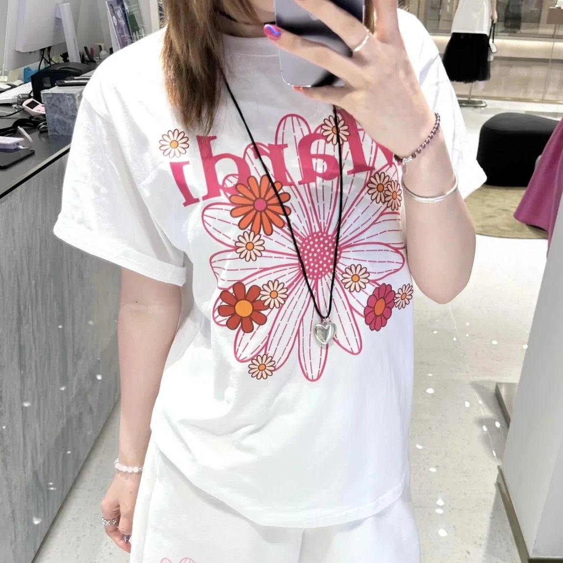 002白色玫红多花