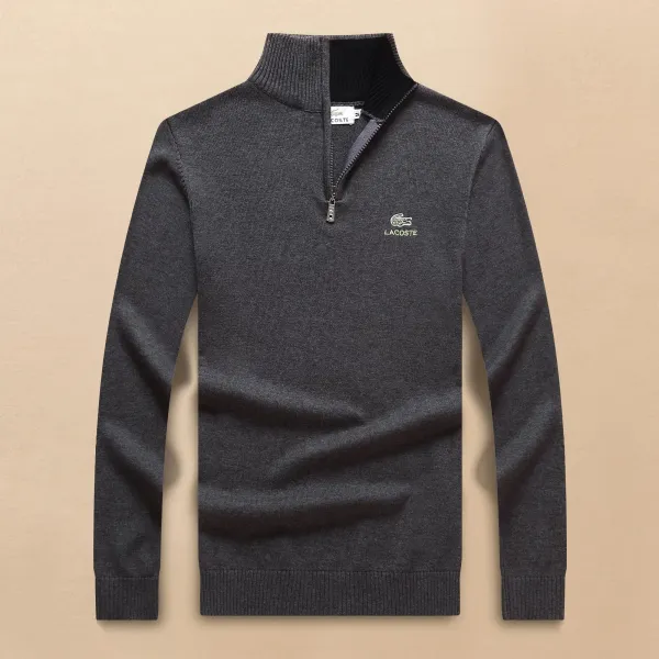 Lacoste Ribbed Zip-Up Sweater Black - 12