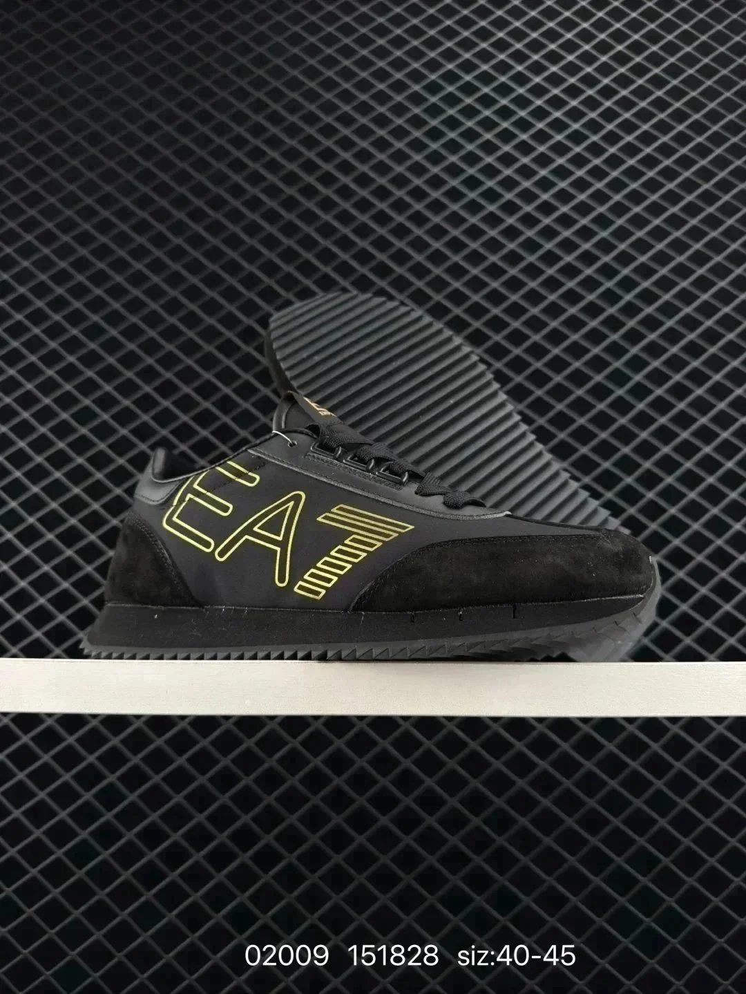 EA7 Emporio Armani Runner Black Gold Sneakers - 9