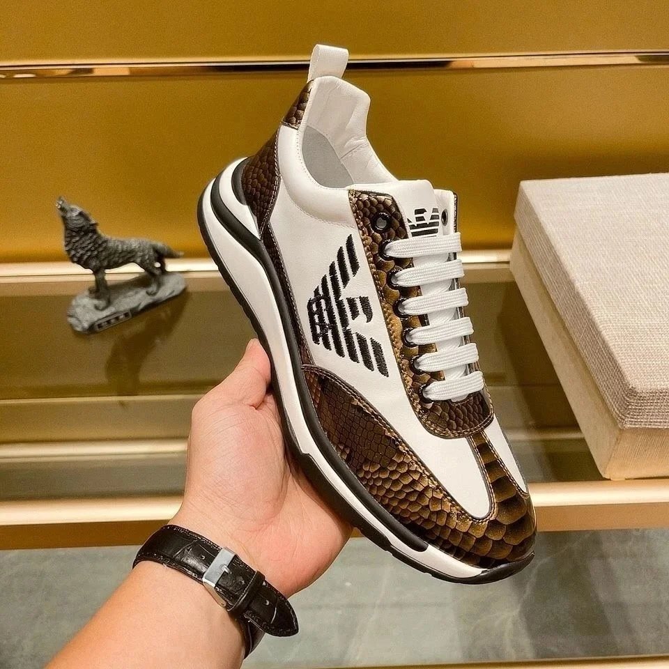 EA7 Emporio Armani Runner Black Gold Sneakers - 11