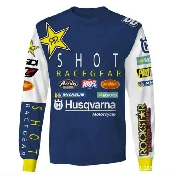 Fox Racing Jersey Red Blue Floral Print Long-Sleeve Motocross Jersey - 7