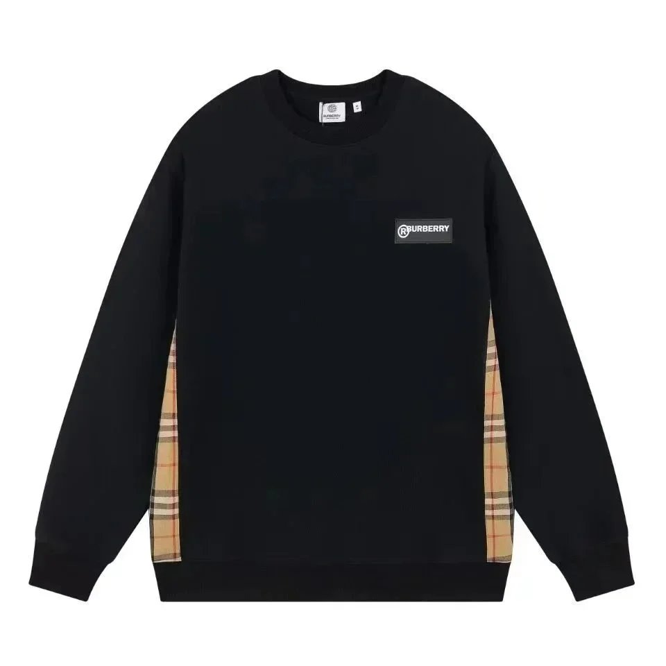 Burberry Check-Panel Cotton Sweatshirt White - 4