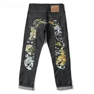 A Bathing Ape x Evisu Denim Jeans Multicolor Streetwear Jeans - 1
