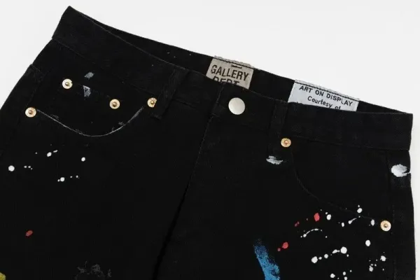 Off-White Distressed Paint-Splatter Black Flared Jeans - 10