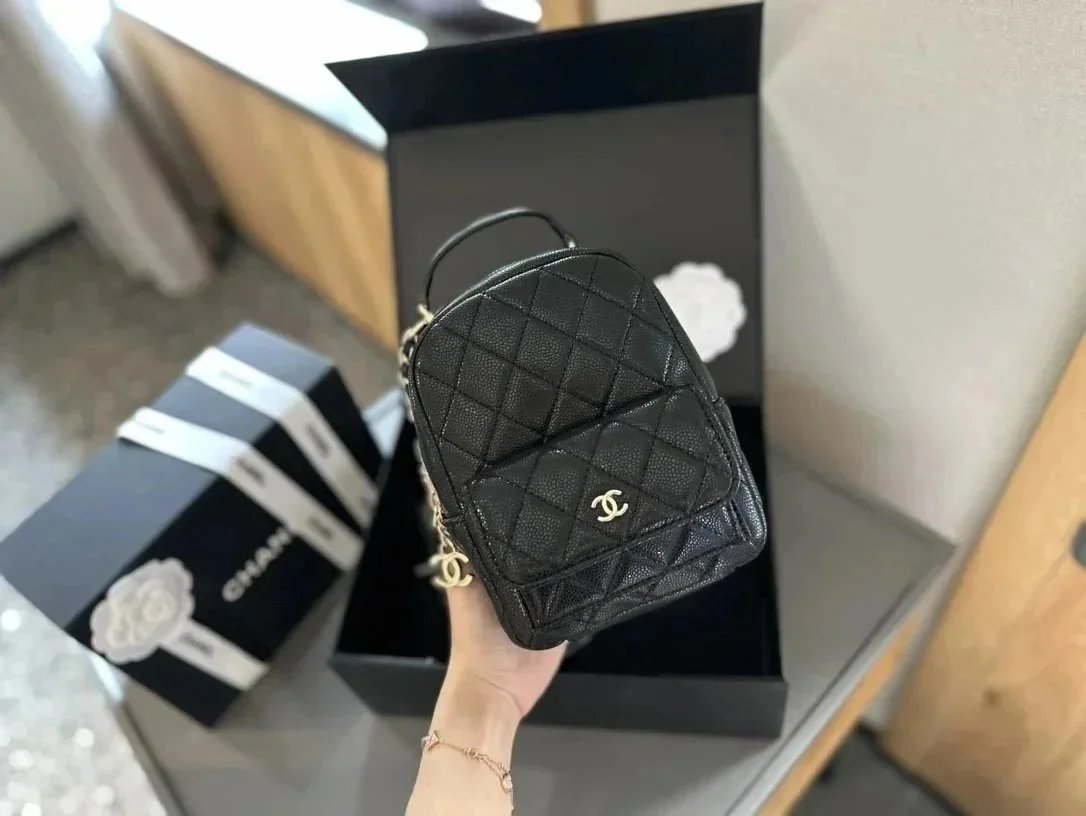 Chanel Classic Flap Bag Black Patent Quilted Handbag - 11
