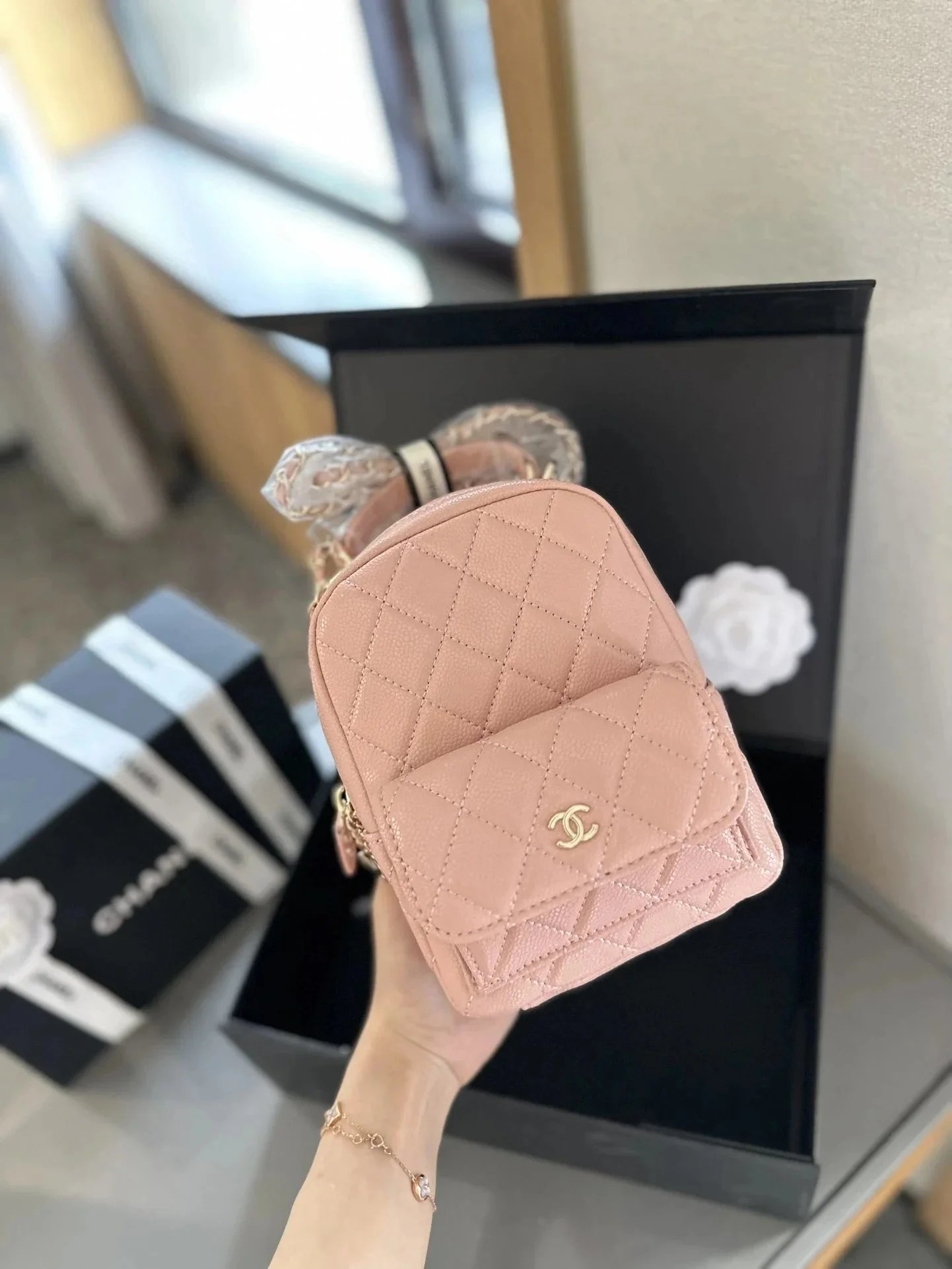 Chanel Classic Flap Bag Black Patent Quilted Handbag - 14
