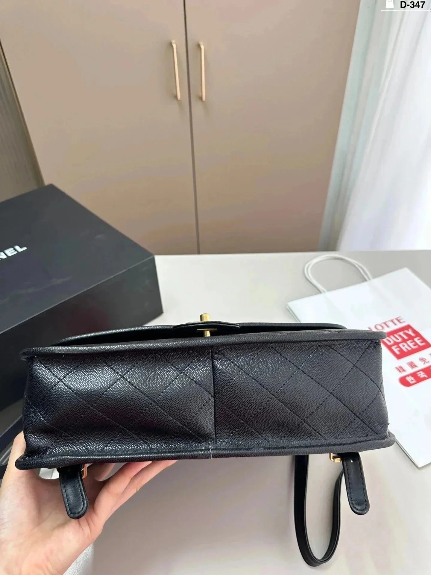 Chanel Classic Flap Bag Black Patent Quilted Handbag - 10