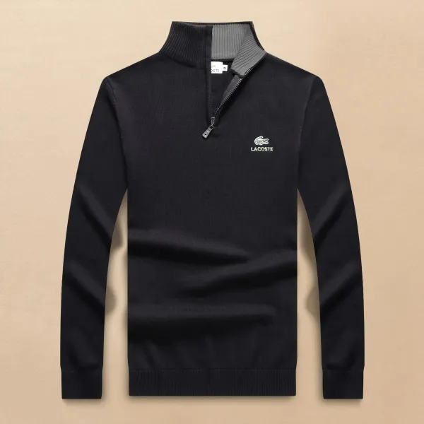 Lacoste Ribbed Zip-Up Sweater Black - 11