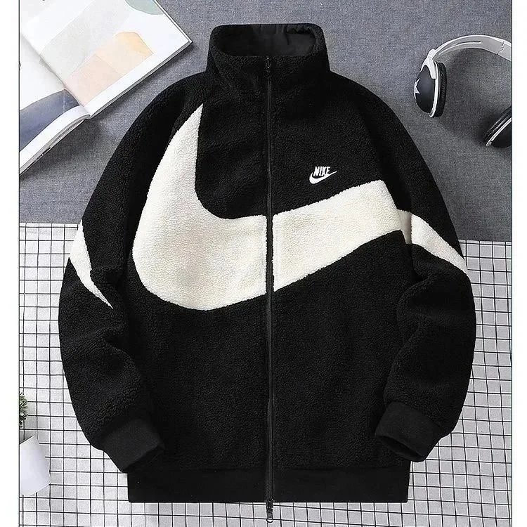 Nike Big Swoosh Fleece Jacket with Stand-Up Collar - rep kurtki puchowe