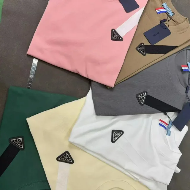 Prada T-Shirts Crewneck Triangle Logo product detail image 1