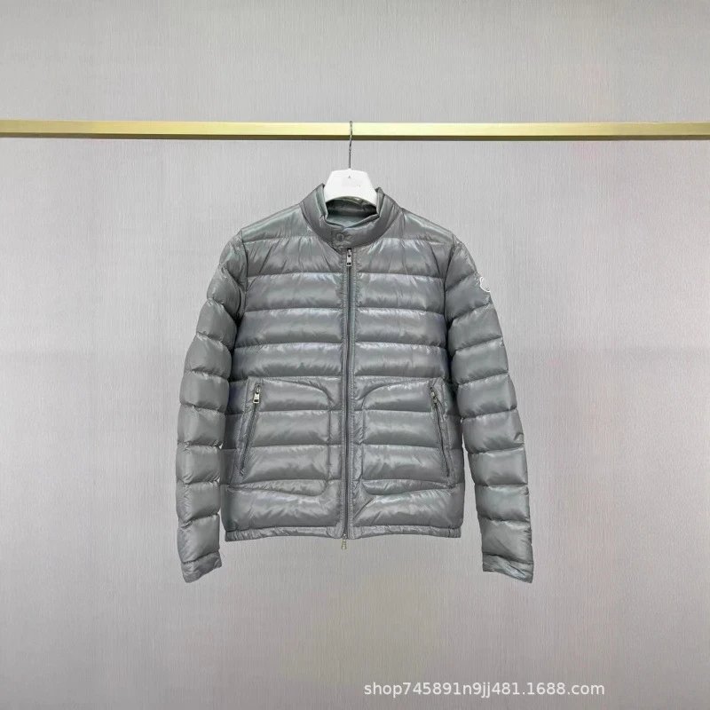Moncler High Version Acorus Lightweight Men's Down Jacket with Large Pockets Short Slim Fit Stand Collar Winter Coat