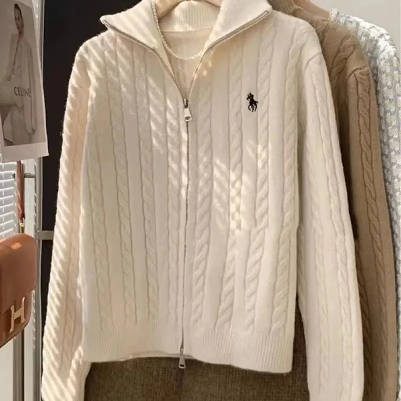 Polo Ralph Lauren Cable Knit Zip-Up Sweater [Loose Fit]