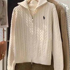 LQH13-New Autumn and Winter Paul Cardigan Sweater Loose Peplum Long Sleeve Half High Collar Jacket Knitted Clothes Sweater Men's and Women's Whatsapp +86 182 5902 4114